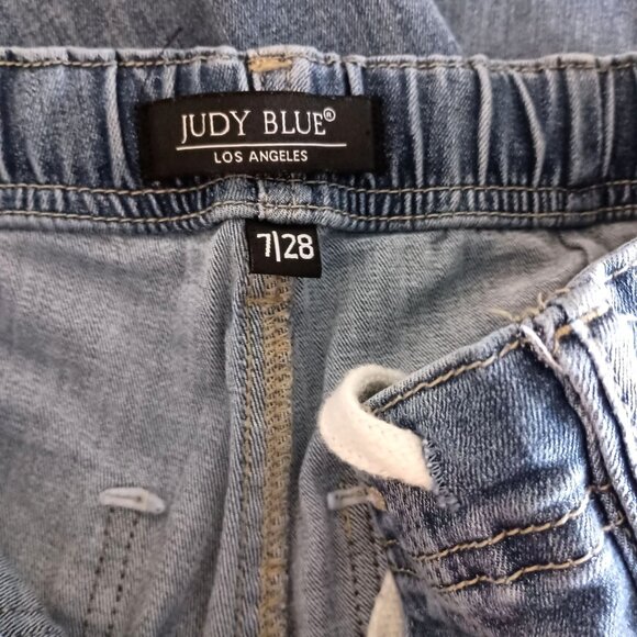 Judy Blue Clearwater High Waist Pull On Jogger Jeans Size 7/28 Drawstring - Picture 7 of 7